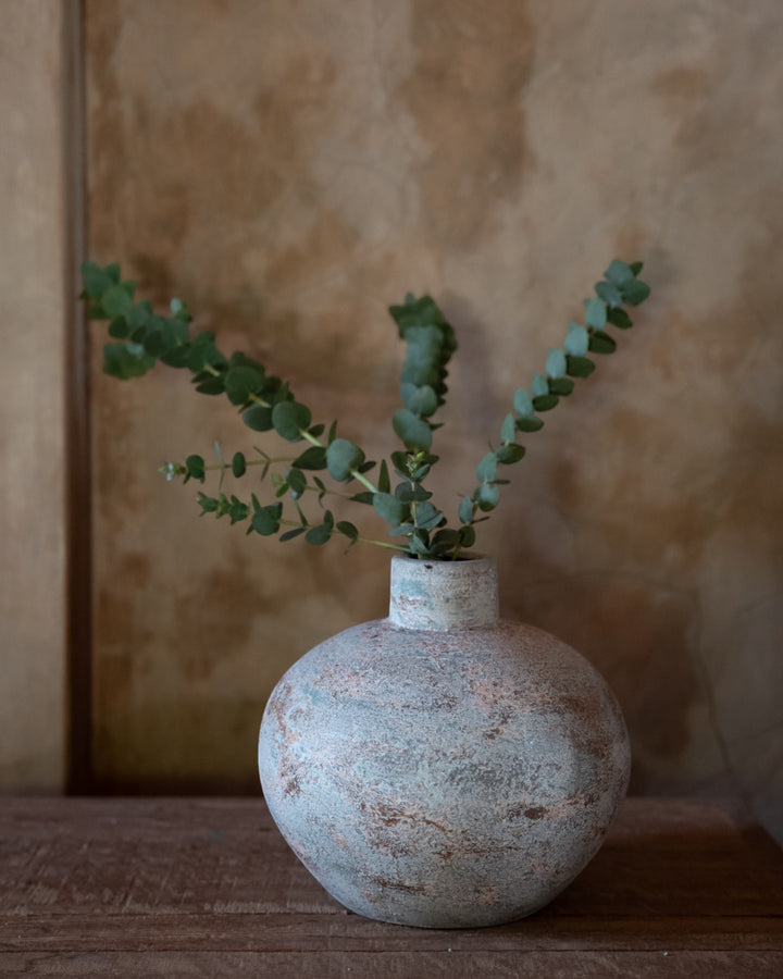 Java Round Vase, handmade terracotta
