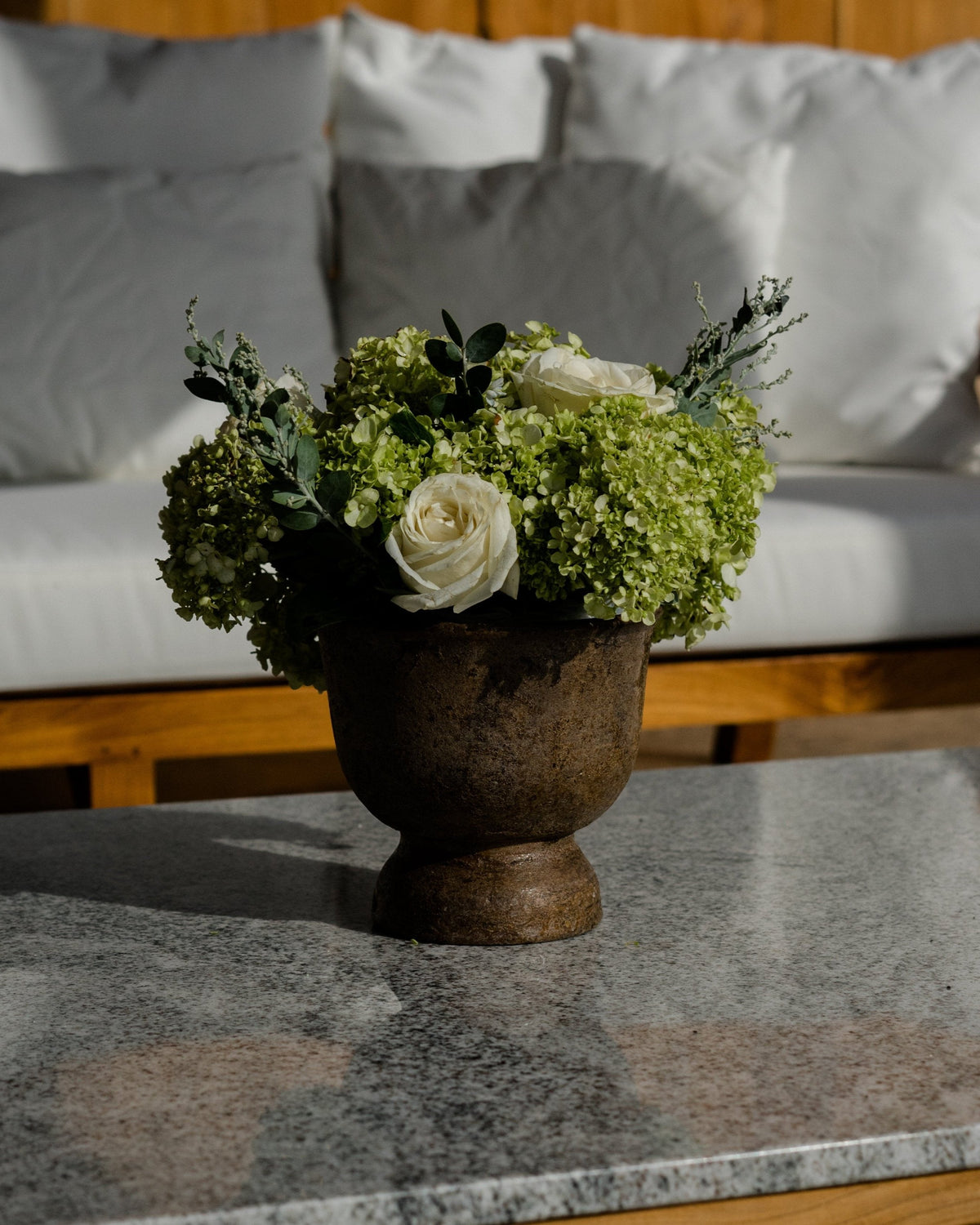 Sade Dark Brown Combination Vase, hay-fired terracotta