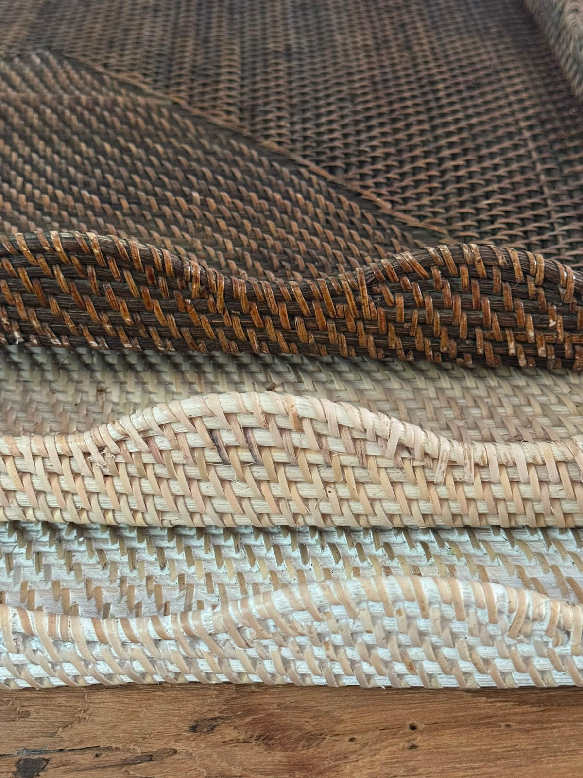 Solva Square Rattan Tray, woven by hand