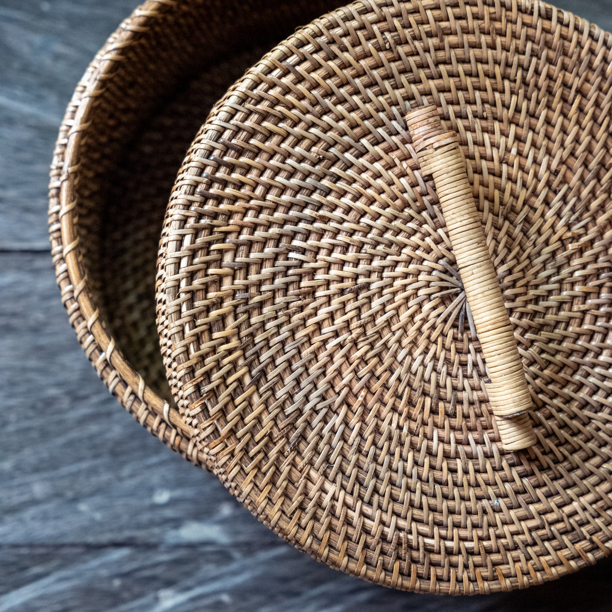 Masoni Storage Basket, handwoven rattan