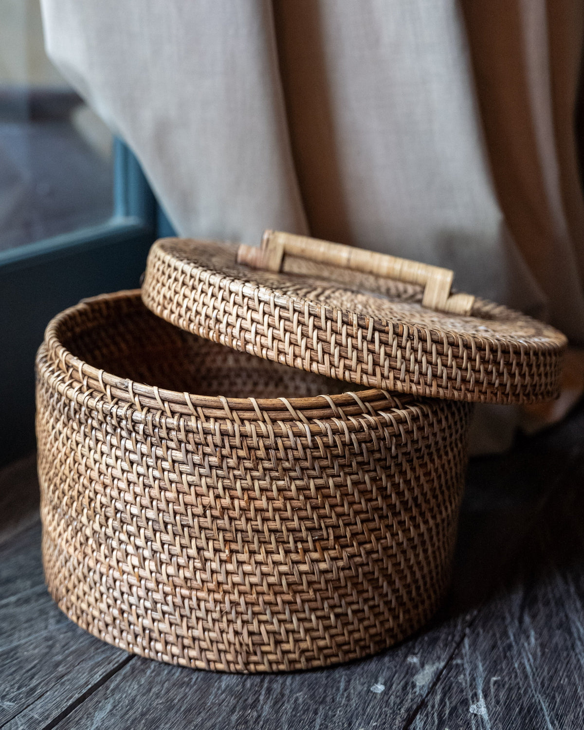 Masoni Storage Basket, handwoven rattan