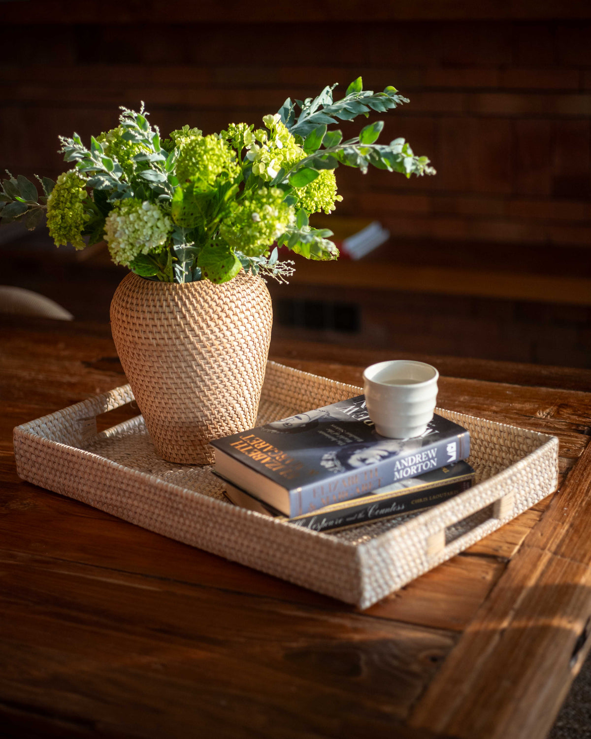 Talise Rectangular Tray, handwoven rattan