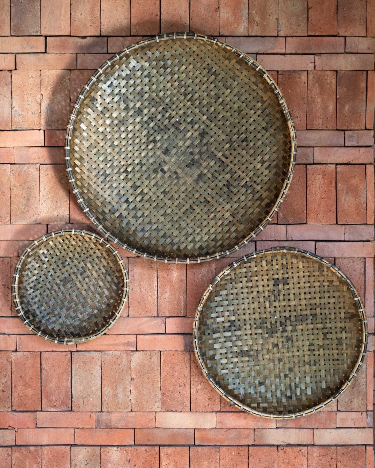 Scarcroft Bamboo Wall Decor in Dark Brown, woven by hand