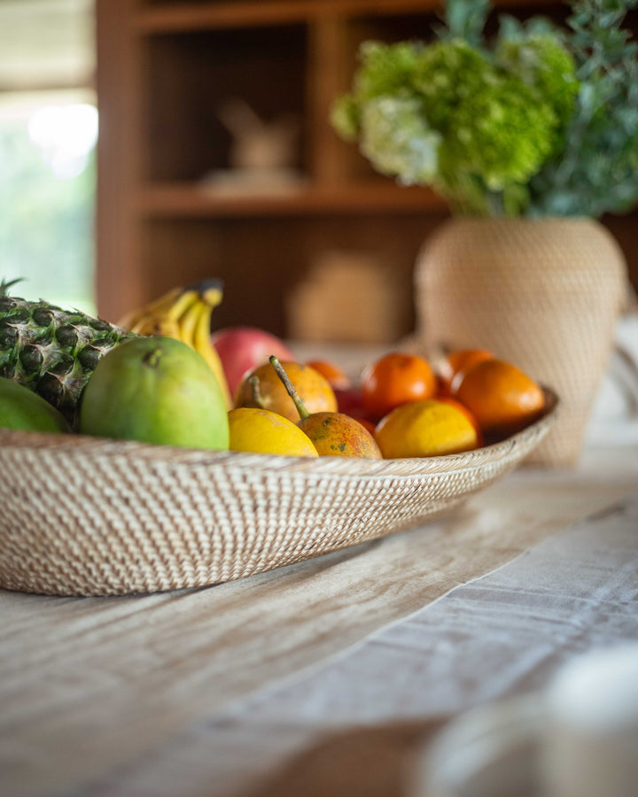 Natuna Oval Tray, handwoven rattan