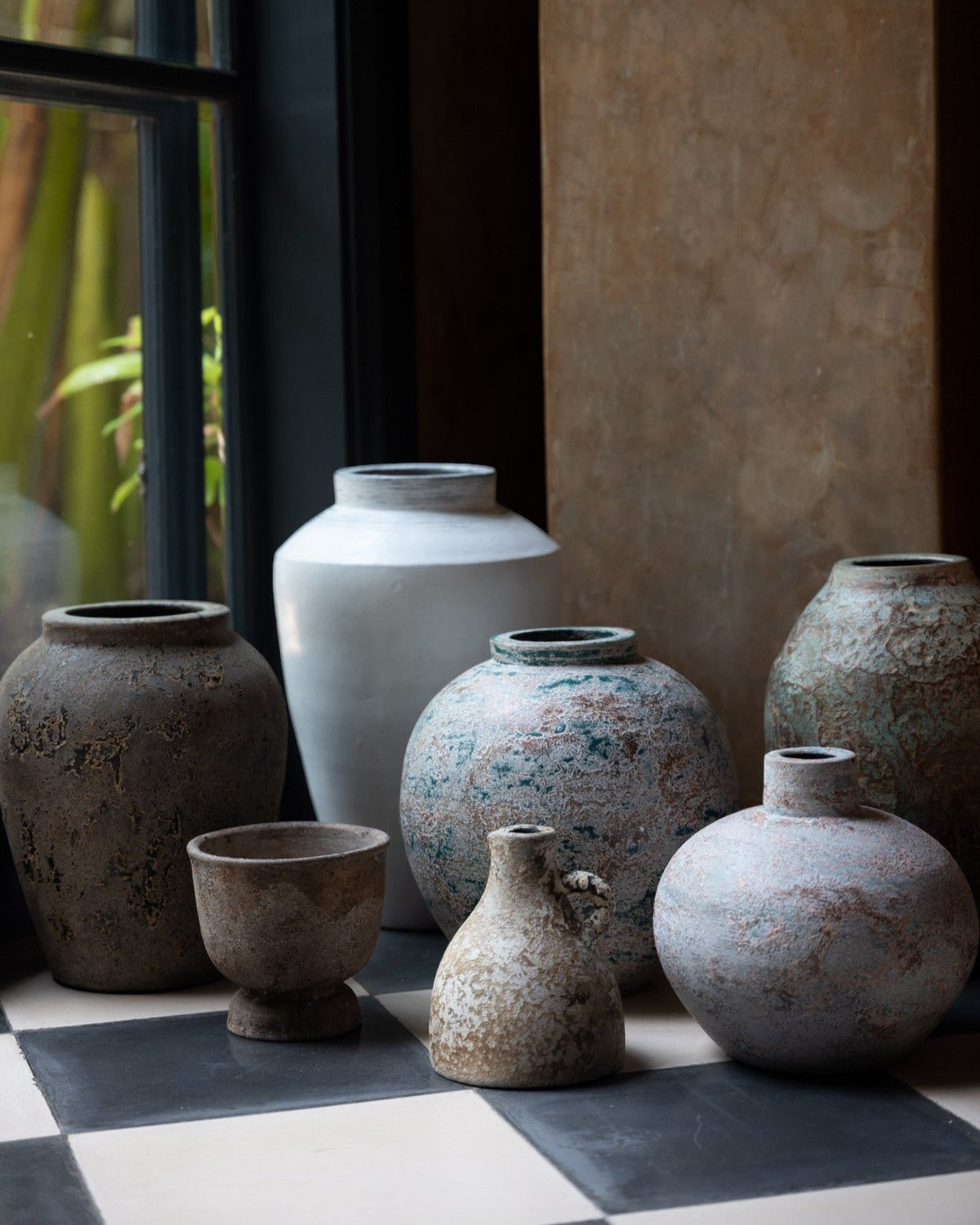 Java Round Vase and Jade Vase, handmade terracotta