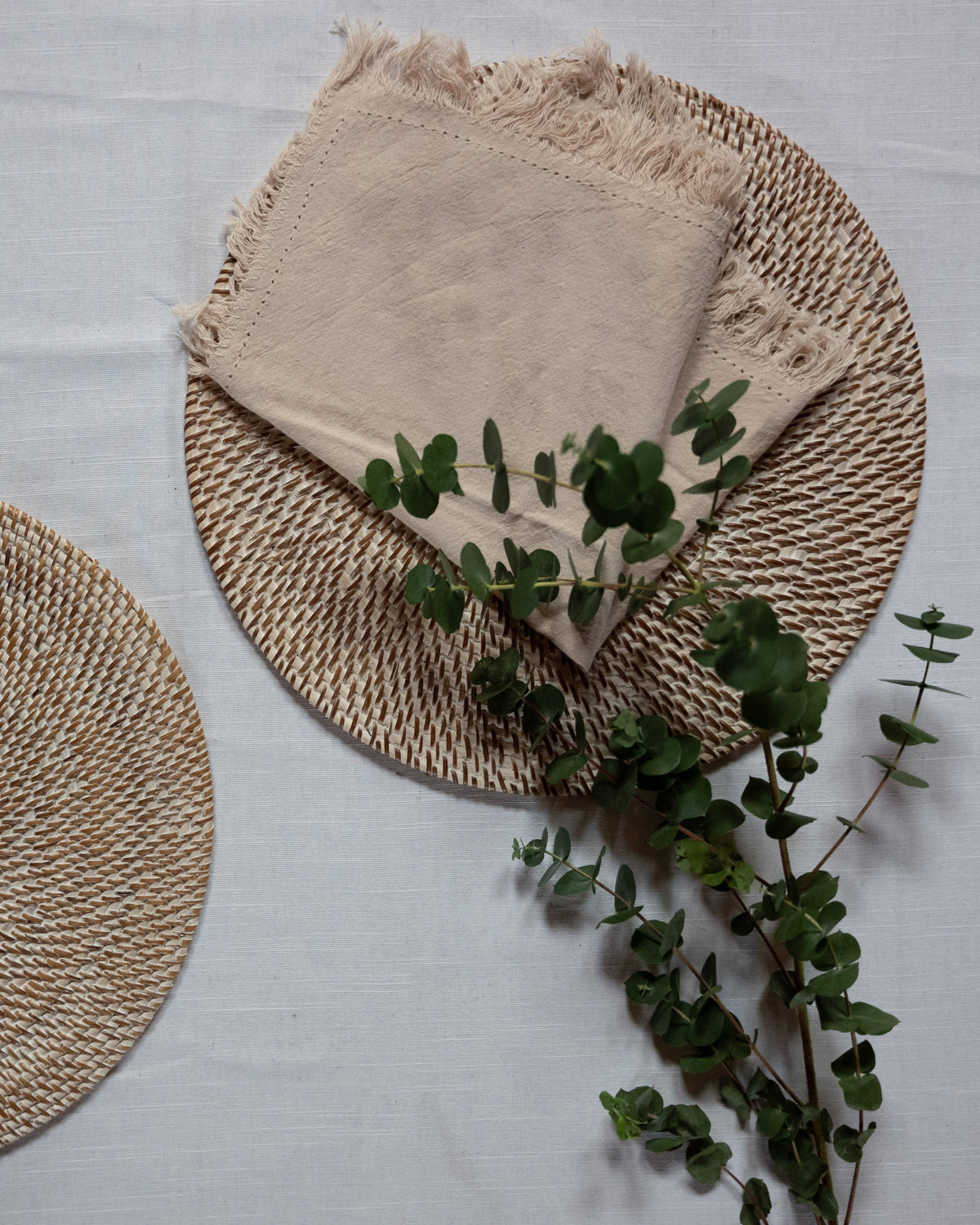 Talise Round Placemat Set of 2, handwoven rattan
