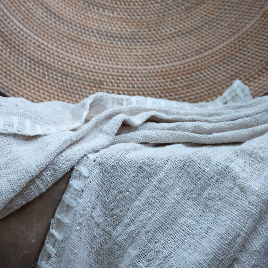 Raw Cotton Hand Woven Throw