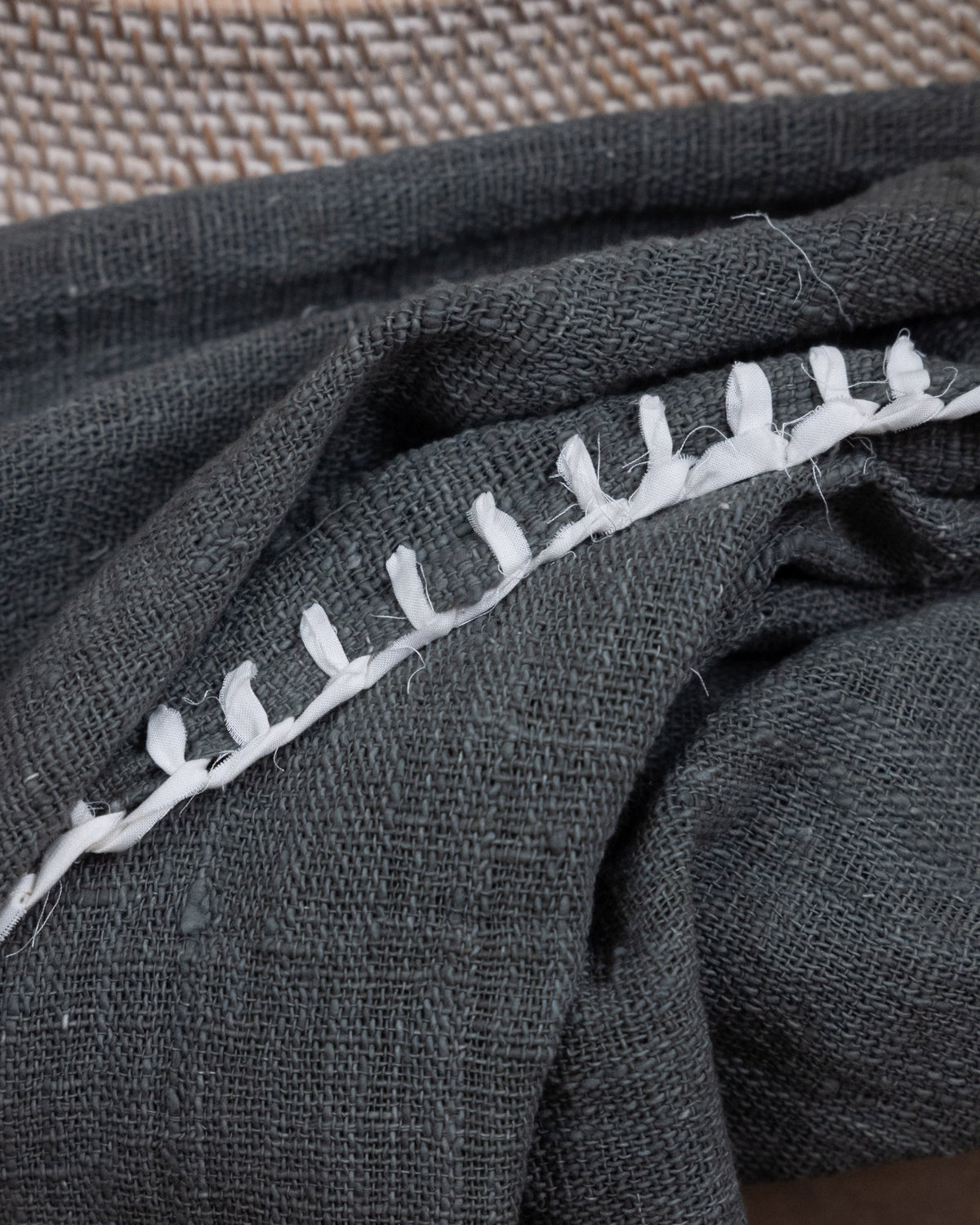 Raw Cotton Hand Woven Throw, made from hand-spun cotton