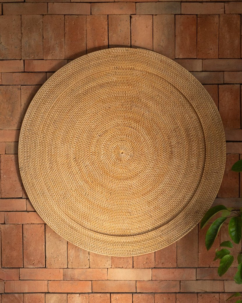 Talise Rattan Wall Decor in Natural, woven by hand