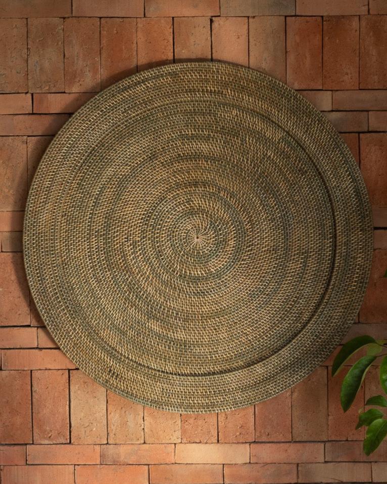 Talise Rattan Wall Decor in Dark Brown, woven by hand