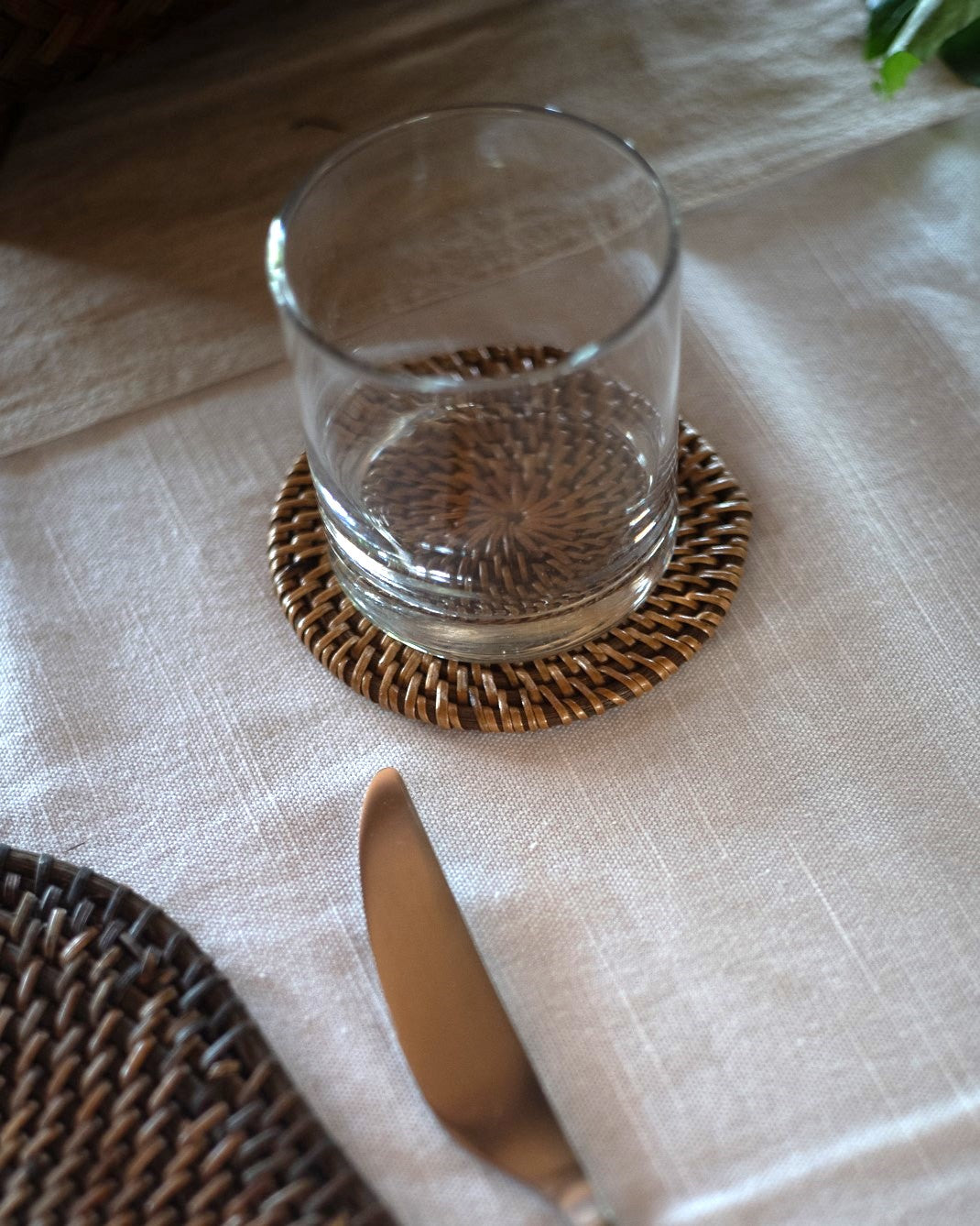 Talise Coaster Set of 2, handwoven rattan
