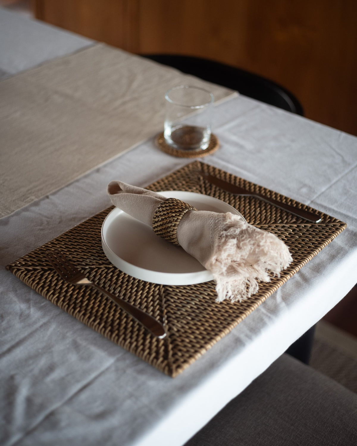 Talise Rectangle Placemat Set of 2, handwoven rattan