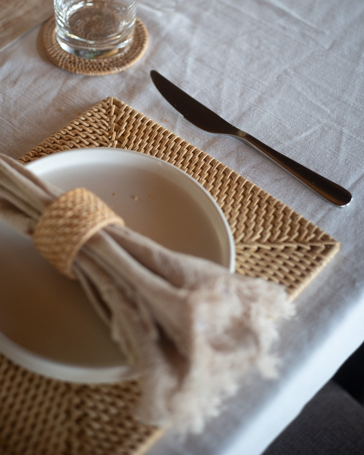 Talise Rectangle Placemat Set of 2, handwoven rattan