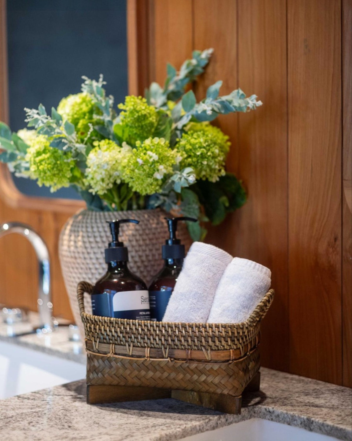 Scarcroft Rectangle Basket, handwoven bamboo and rattan