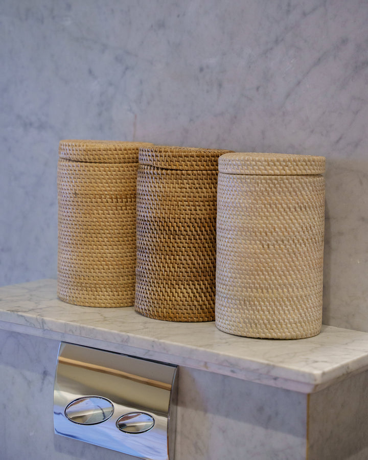 Talise Toilet Roll Holder, handwoven rattan
