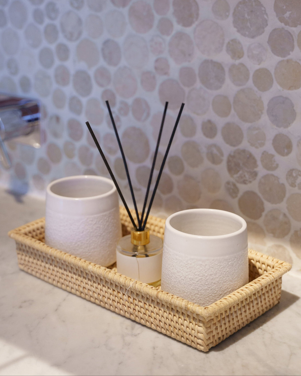 Talise Vanity Tray in Natural, handwoven rattan