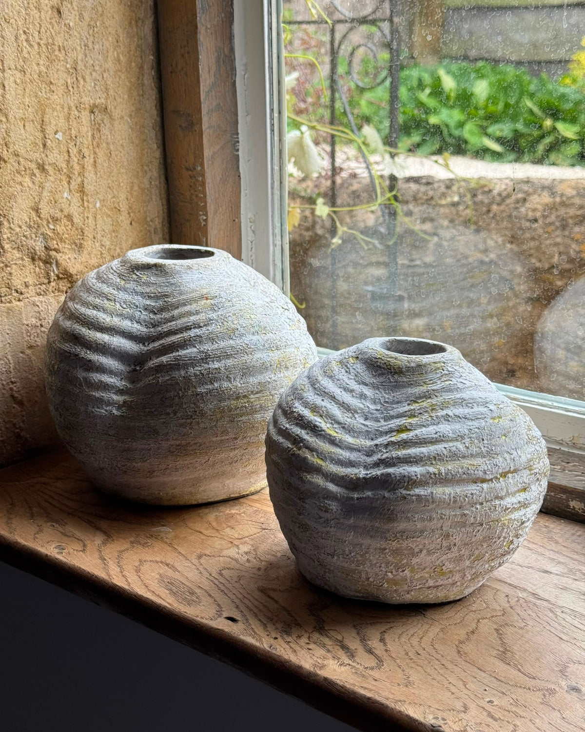 Riau White Decorative Vase, handmade terracotta